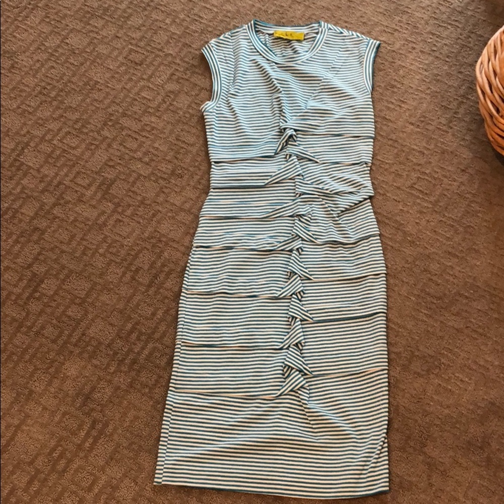 Nicole Miller blue and white striped dress